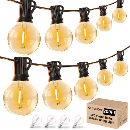 200FT Globe Outdoor String Lights, G40 LED Patio Lights String for Outdoor with 74 Dimmable Shatterproof Bulbs, Waterproof Connectable Hanging Lights for Backyard Wedding Bistro Balcony Party, 2700K