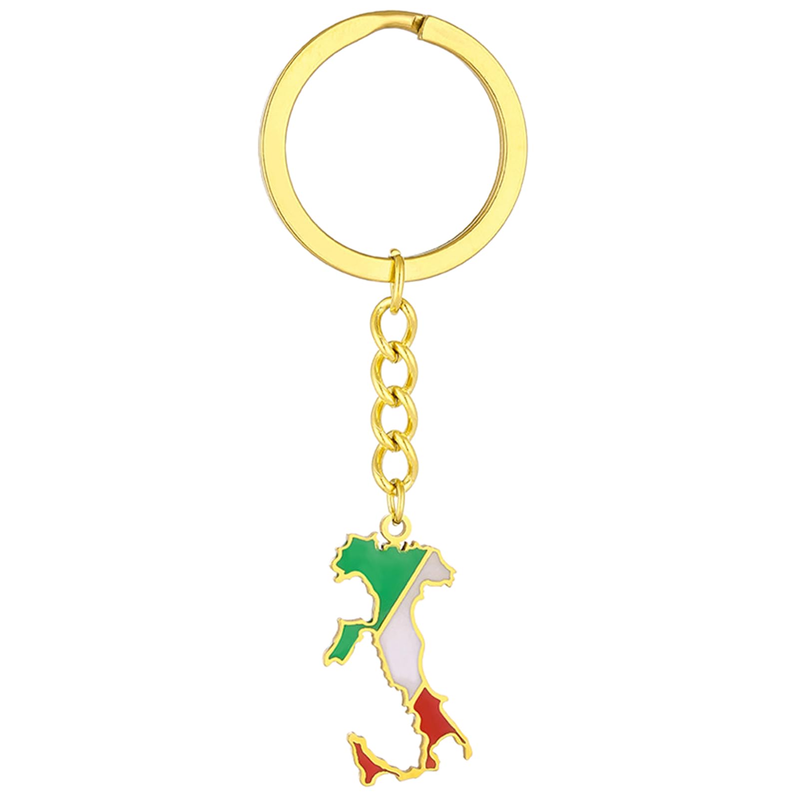 oringnat Stylish Italy Map Keychain Stainless Steel Jewelry Italy Map Holder Italy Map Keyring for Keys Bags