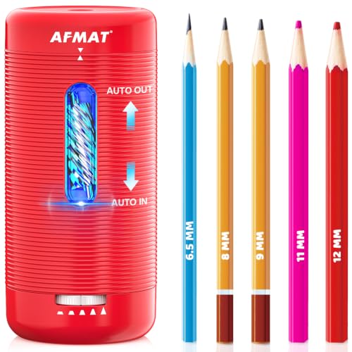 AFMAT Electric Pencil Sharpener Fully Automatic Pencil Sharpener Auto in & Out Rechargeable Hands-Free Sharpeners for Jumbo & Colored Pencils 6.5-12mm Portable for HomeClassroomOffice PSC2 product thumbnail 15