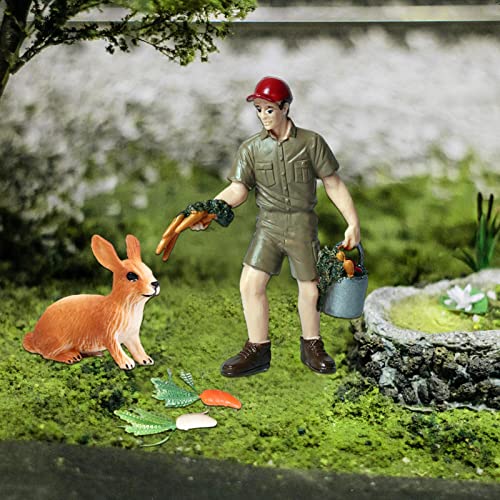 Generic Simulierte Bauernhoftiere Figuren Spielzeug Farmer Keeper Lernspielzeug Landschaft Mikrolandschaft Dekorszenen… – Bild 8