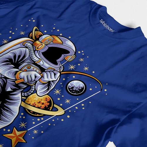 Image of Boys & Girls Astronaut Glactic Space Fishing 100% Cotton Unisex Kids T-Shirt