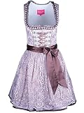 KRÜGER Dirndl Talea 50cm Damen Mauve | Jacquard Spitze elegant | kurz MADL Kollektion Gr 42