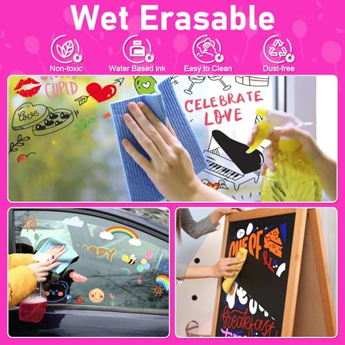 Image of GOTIDEAL Chalk Markers, 30 Colors Liquid Chalk Markers for Blackboard Chalkboard Calendar Glass Neon Pens, Washable Window markers Paint and Drawing for Car, Auto, Bistro,Mirror Wet Erase Chisel Tip