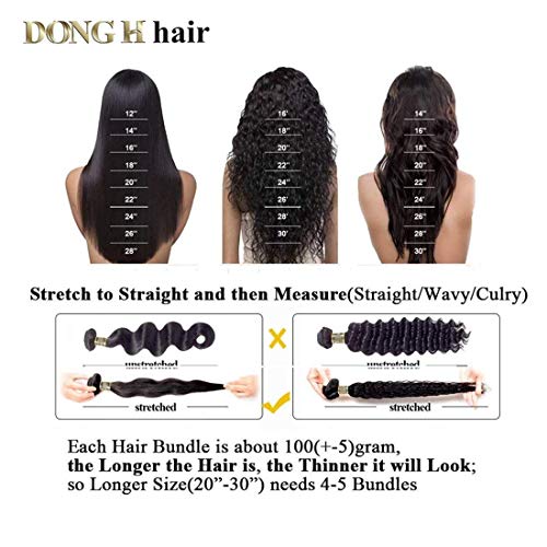 Dong H Hair Loose Deep Wave Bundles 9A Peruvian Virgin Human Hair Single Bundles Loose Wave One Bundle Wet And Wavy Bundles Human Hair Natural Color Hair Extensions (22", Single Bundles) #TOP6