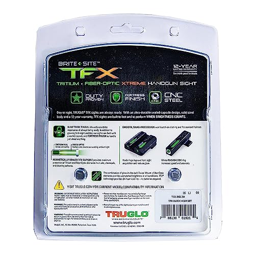 Image of TRUGLO TFX Handgun Sight | Durable Shock-Resistant Compact Brightly Glowing Tritium & Fiber-Optic Xtreme Day /Night Sight for Handguns
