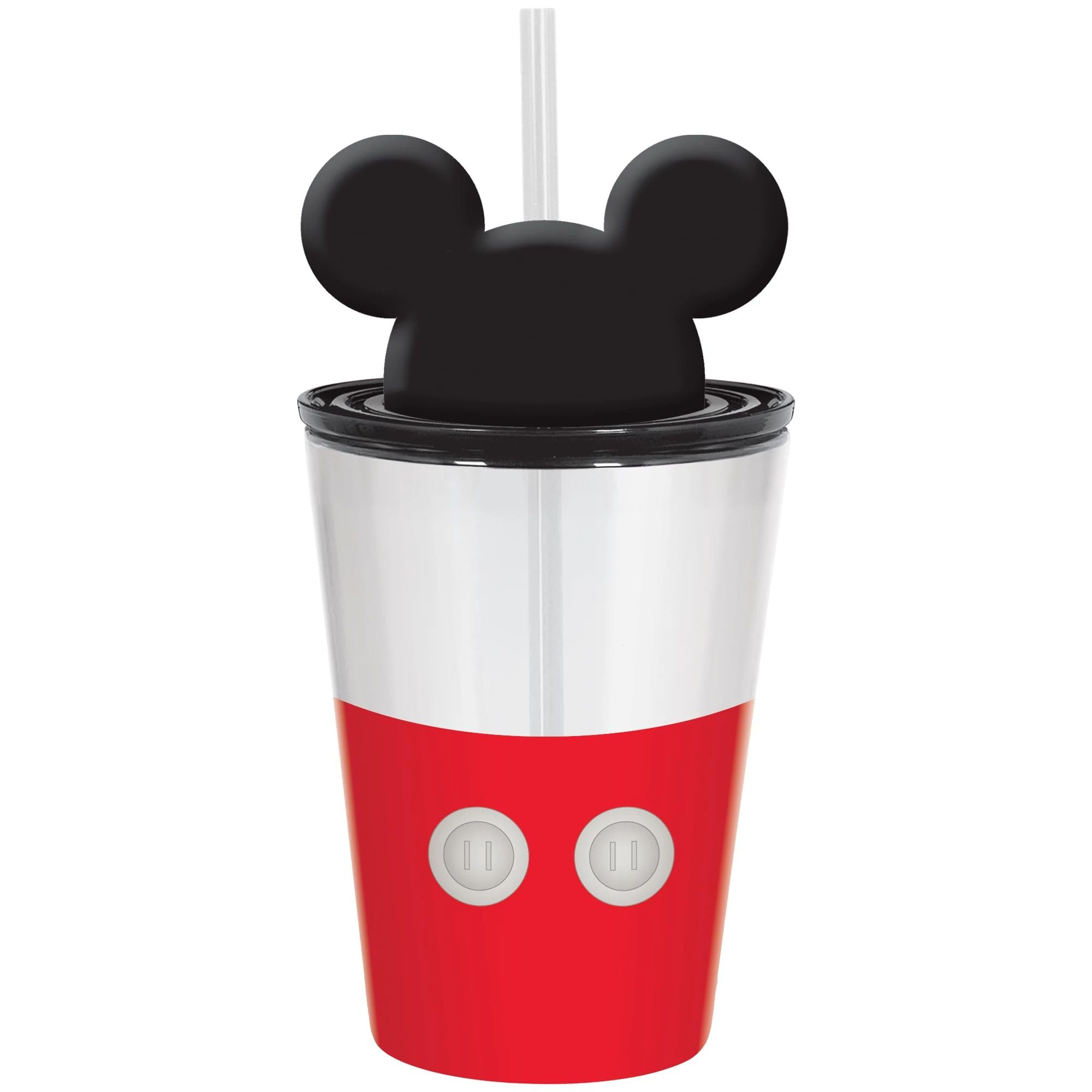 Tasse de fête en plastique Mickey Mouse réutilisable avec couvercle 355ml