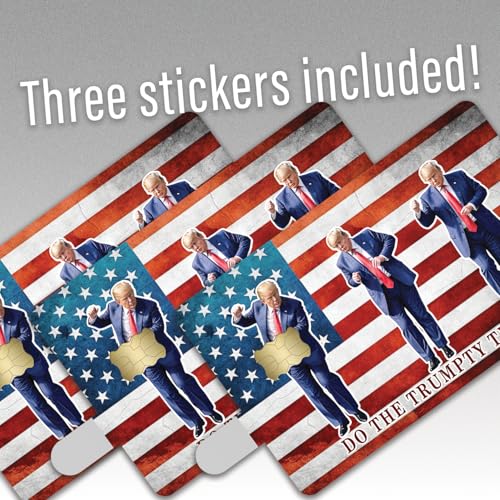 Trump Dance Credit Card Skin Sticker 3-Pack - Trump Shuffle Dance Design - Fun Dance Moves Vinyl Decals for Credit/Debit Cards - Protect & Personalize Cards - Slim, Waterproof, Durable2