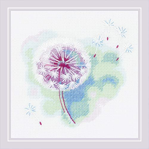Image of RIOLIS - Light Breeze 1962, Floral Cross Stitch Kits 6 inchx6 inch, Cross Stitch Kits for Beginners & Advanced, Crossstitching Kits Adult, Counted Stitching Kits, Flowers Embroidery Kit