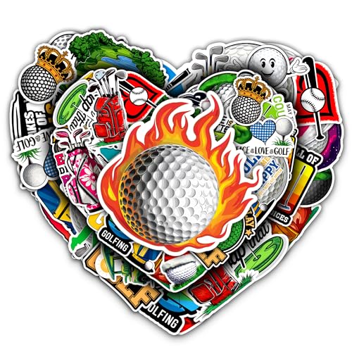 Image of Golf Stickers 50 Pieces Vinyl Waterproof Decal for Laptop Water Bottle Phone Car Window Bike Motorcycle Stakeboard Scrapbook Golfing Sticker Gifts