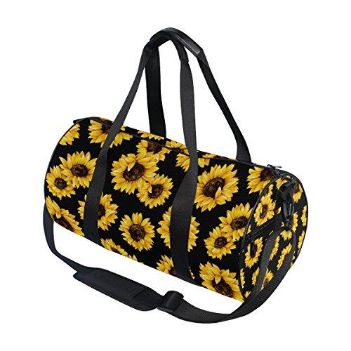 ALAZA Stylish Yellow Sunflower Sports Gym Duffel Bag Travel Luggage Handbag for Men Women