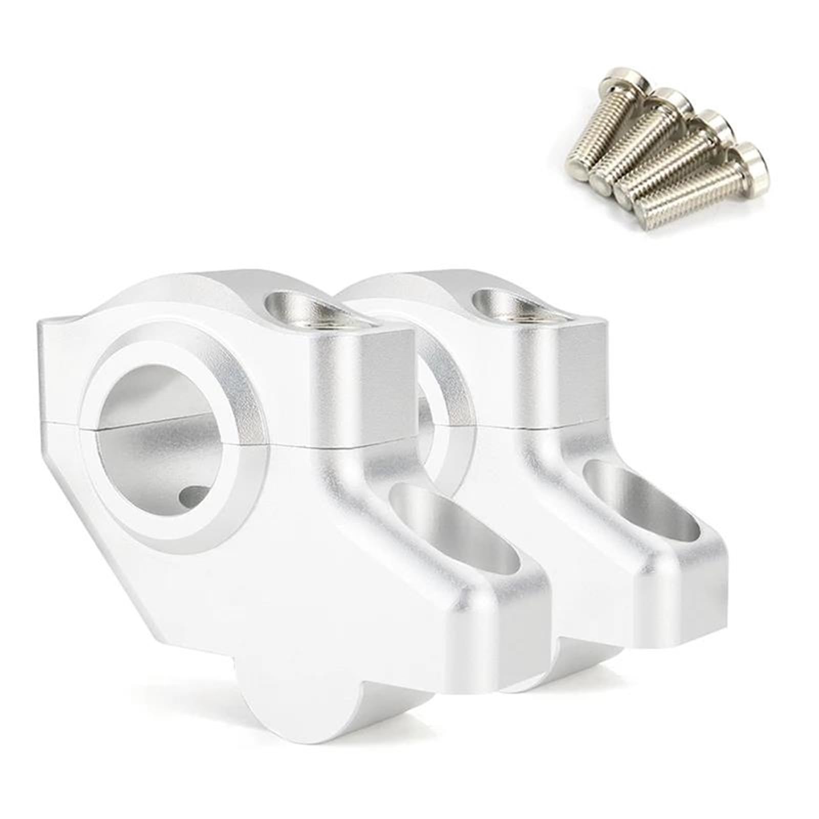Elevadores Manillar Motocicleta para ST1100 ST 1100 ST-1100 Manillar Motocicleta CNC Aluminio Elevador Manillar Desplazado 22 Mm Y 7/8" con Movimiento hacia Atrás Alzas Manillar Moto(Matte Silver)