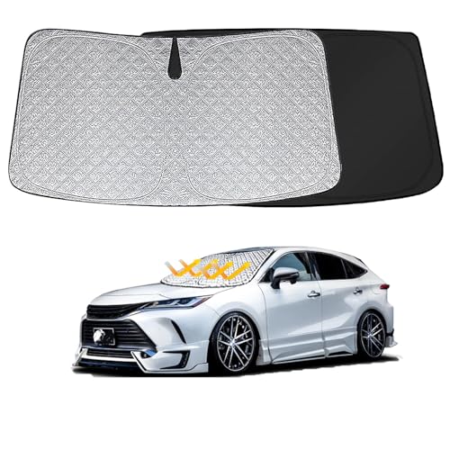 トヨタ との互換性あり ハリアー 80系 フロントサンシェード フロントガラスサンシェード 遮光性良好 車種専用 UVカット 日焼け防止 断熱 カスタマイズパーツ インテリア 内装パーツ 取り付け簡単 収納袋付き 2020年06月〜現行
