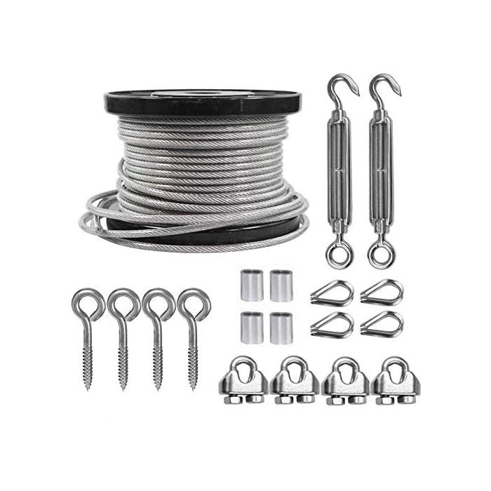 Buy TooTaci 5mm PVC Coated Wire Rope, 100ft 3/16" Stainless Steel Aircraft Cable Wire Rope with