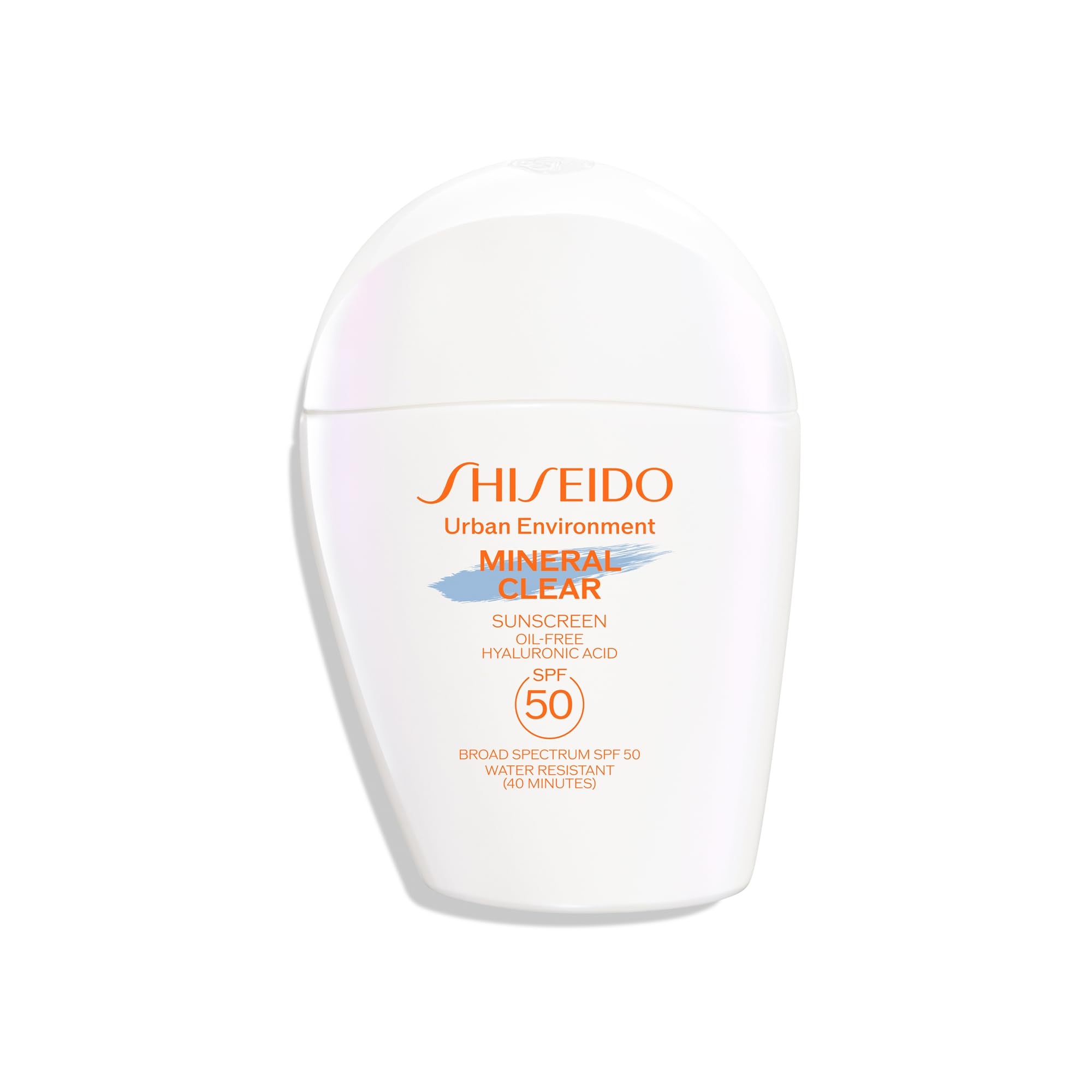 Shiseido Urban Environment Mineral Clear Sunscreen SPF 50 - Visibly Improves Skin Tone, Radiance, Wrinkles & Firmness - Water Resistant for 40 Minutes - Non-Comedogenic - 1 fl oz