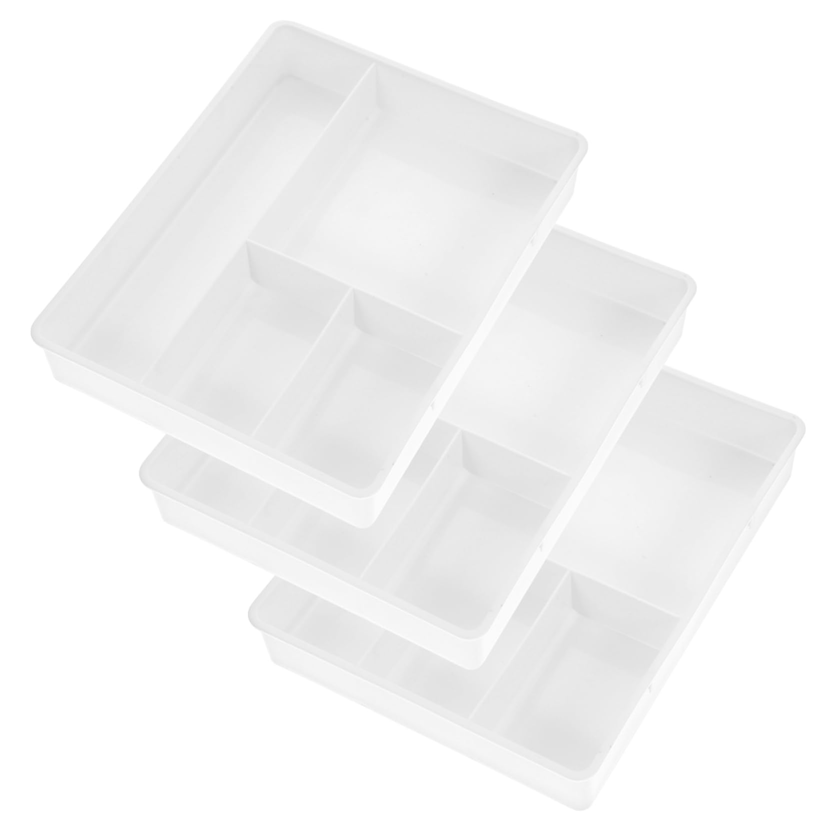 Gadpiparty 5 Set Vassoio Portaoggetti Diviso Ufficio Cassetto Portaoggetti Nero Organizzatore Multi Vano Organizer Per Il Trucco Del Compartimento Vassoio Per Scrivania Pp Bianca 3 Pezzi * 5