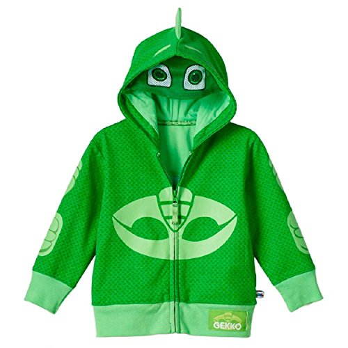 PJ Masks Toddler Boys Gekko Hoodie - Gekko Costume Zip Up Sweatshirt...