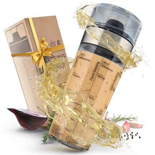 LALOB® Dressing Shaker – mit 5 Rezept-Skalen in 175 ml & 350 ml – Auslaufsicherer...