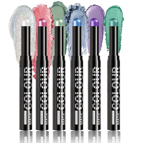 MAEPEOR Eyeshadow Stick Set 6 PCS Highly Pigmented Cream Eyeshado...