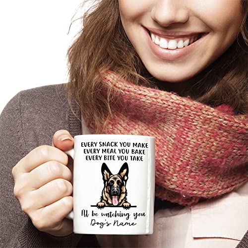 Taza de café personalizada de pastor alemán en cerámica miniatura 6