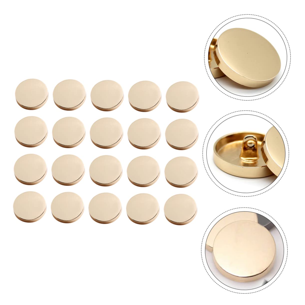 NUOBESTY 150stücke Metallbuttons Für Mäntel Runde Knöpfe Zum Nähen Für Kleidung Jacken Und Taschen Langlebig Und Vielseitig Einsetzbar Goldfarben