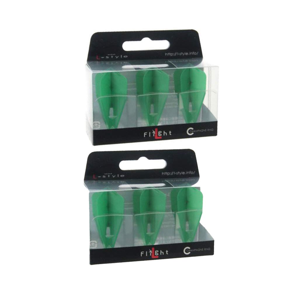 L-Style Dart Flights: L8 PRO Bullet - Two Pack - for Soft Tip and Steel Tip Darts - Green