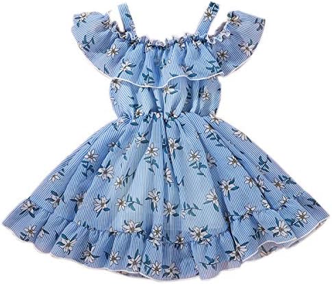 Toddler Baby Girls Summer Dress Chiffon Princess Tutu Dress Floral Beachwear Suspender Sundress Skirt Little Girl Clothes 2T