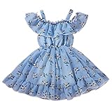 Toddler Baby Girls Summer Dress Chiffon Princess Tutu Dress Floral Beachwear Suspender Sundress Skir