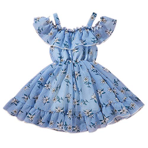Toddler Baby Girls Summer Dress Chiffon Princess Tutu Dress Floral Beachwear Suspender Sundress Skirt Little Girl Clothes 2T #TOP1