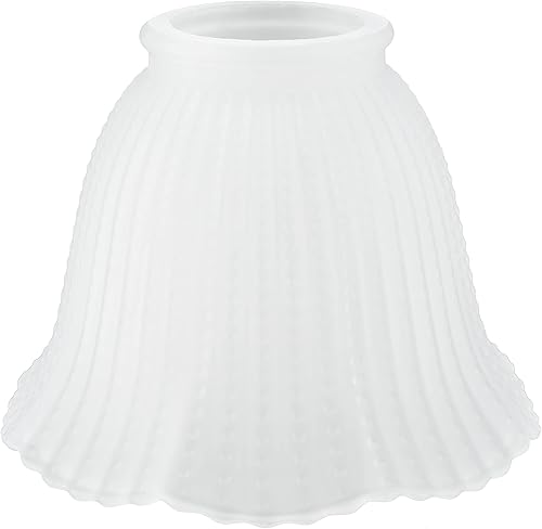 Miniatura 3 de Aspen Creative 23165-4 Pantalla de vidrio de repuesto para ventilador de techo con cuentas esmeriladas de transición, 2-1/4 pulgadas, 4-3/4 pulgadas