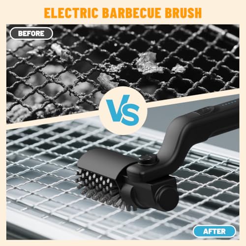 Brosse rotative 360° pour barbecue électrique étanche sans fil