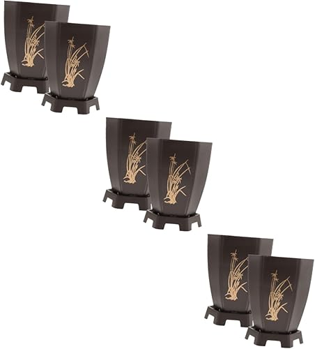 Miniatura 1 de Yardwe 6 Pcs Orchid Pot Orchid Planter Plant Basket Succulent Containers Self Watering Planter Pot Nursery Pot Orchild Plant Pot Succulent Holder