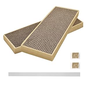 Splicing Cat Scratch Pad: Cat Scratchers for Indoor Cats and Kitten, 2 Pack Cat Scratching Pad, Cat Scratcher Cardboard, Cat Scratching Pad, Premium Scratch from Cats, Double-Sided Design