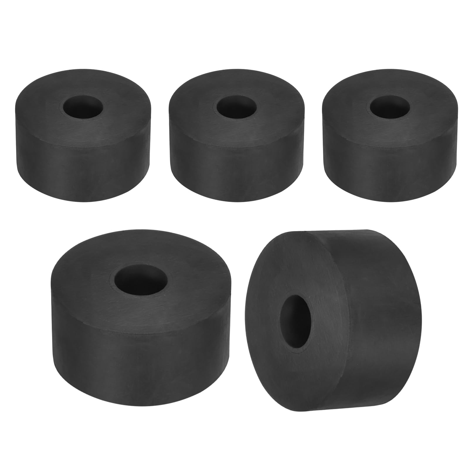 sourcing map 45Pcs Rubber Spacers, 12mm OD, 3mm ID, 8mm Thick Black Round Anti Vibration Rubber Pads Isolation Bushings Washer for Home Cars Boat(0.47" OD x 0.12" ID x 0.31" Thick)