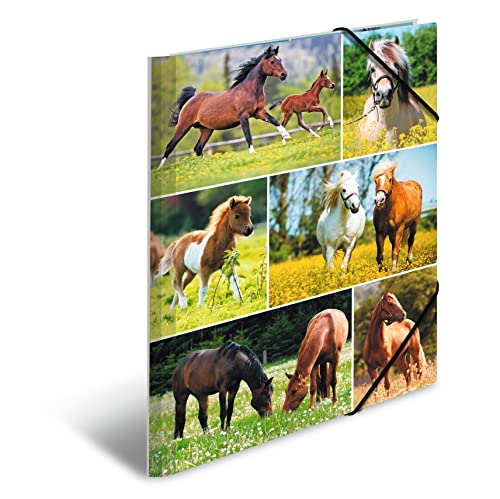 HERMA 19342 Portfolio Folder DIN A4 Animal Worlds Horse Meadow, Sturdy Cardboard
