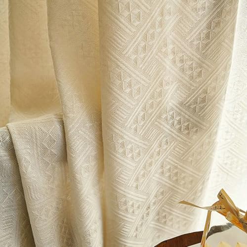 Rideaux opaques de haute densité beige texture géométrique design élégant pour salon - 2