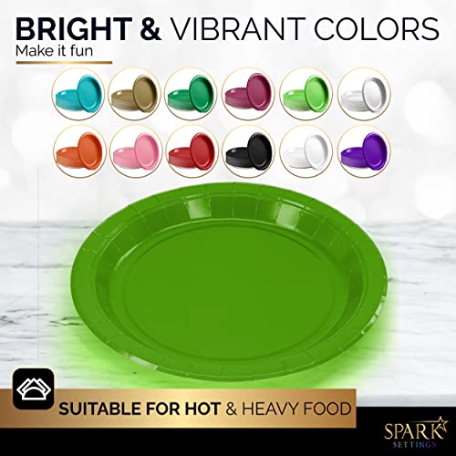 Amcrate Paper Dinner Plates Kiwi, 8 1/2 Inches Paper Plates Disposable, Strong And Sturdy Disposable Plates For Party, Dinner, Holiday, Picnic, Or Travel Party Plates, Pack Of 50 #TOP1