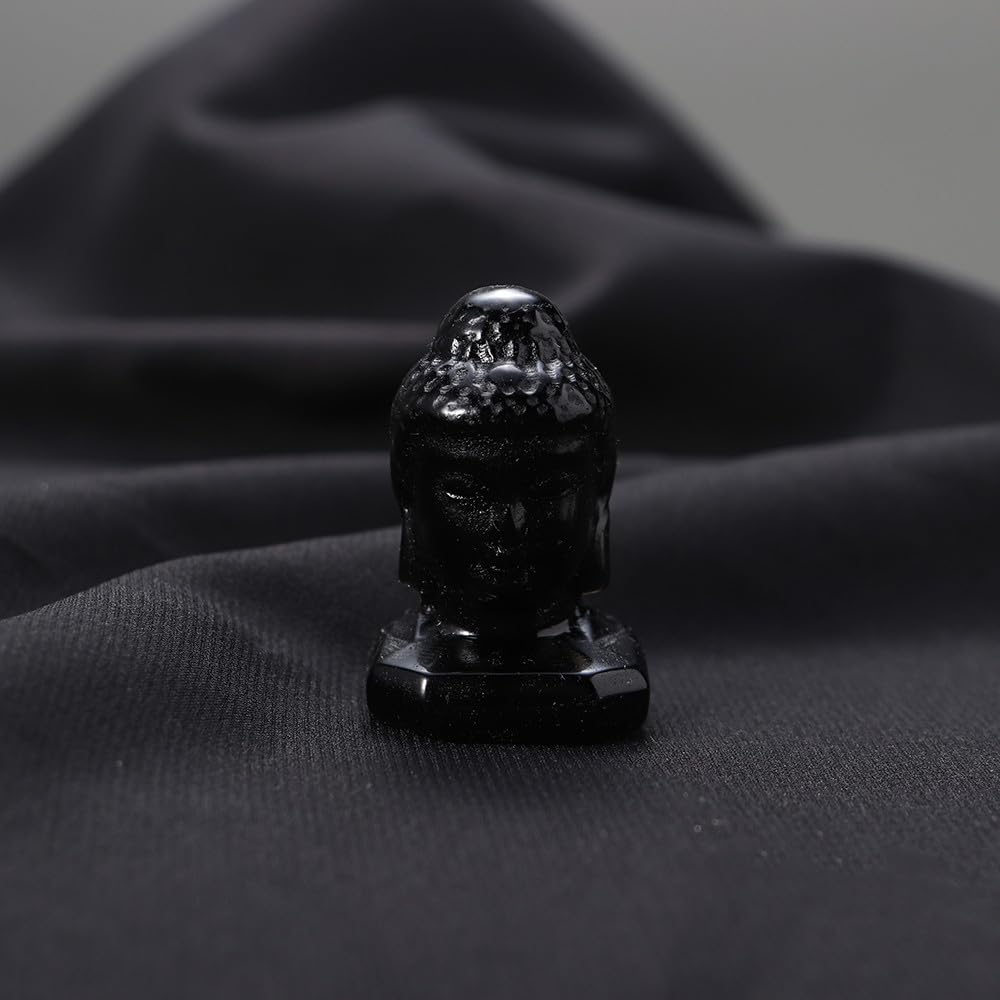 Tête de Bouddha en cristal naturel pour coin méditation zen