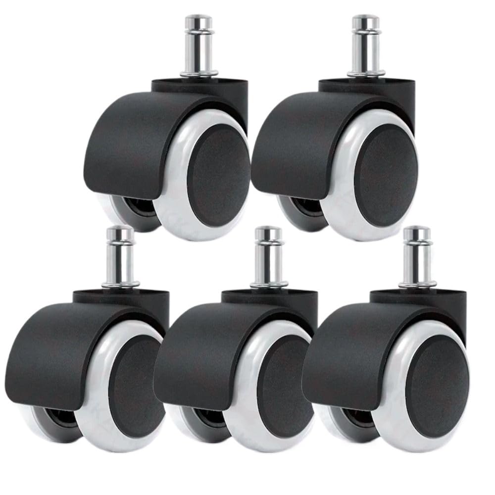 Roulettes pivotantes de bureau 5 cm lot de 5 pour chaise de remplacement et meubles universels