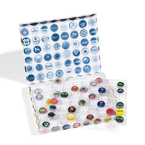 Leuchtturm 367179 Cassetta Per 96 Tappi A Corona, Campi Quadrati - Senza Tappi A Corona