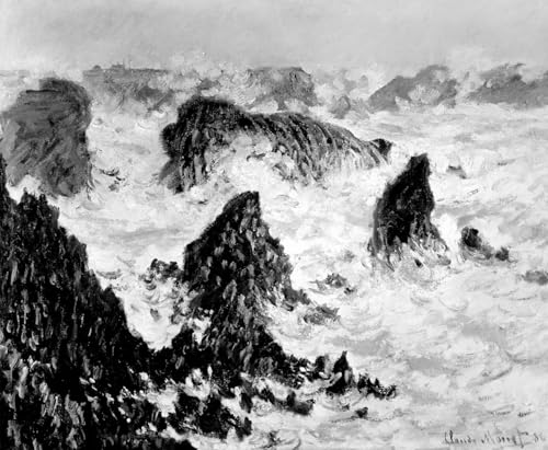 Poster image Monet Les Rochers de Belle Île pour habiller un mur vide et illuminer votre pièce