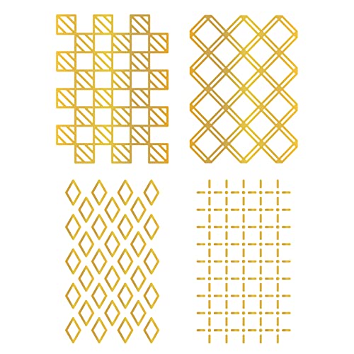 Infunly 4Pcs Background Hot Foil Plate Metal Plaid Glimmer Hot Foil Plate For Embossing Scrapbooking Decor Greeting Cards Making #TOP8