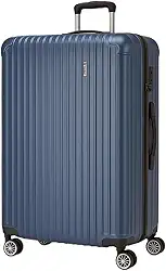 Mala de Viagem Holysun, Rígida, 4 Rodas Giratórias (Azul, Grande)
