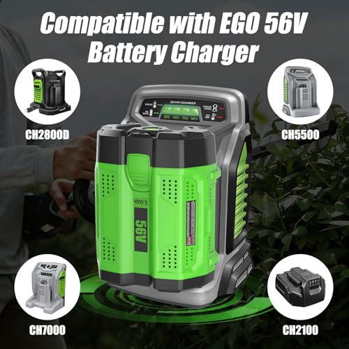 Image of 2 Packs 5Ah 56 Volt Lithium ion Battery Replacement for EGO 56V Battery BA2800T(Green)