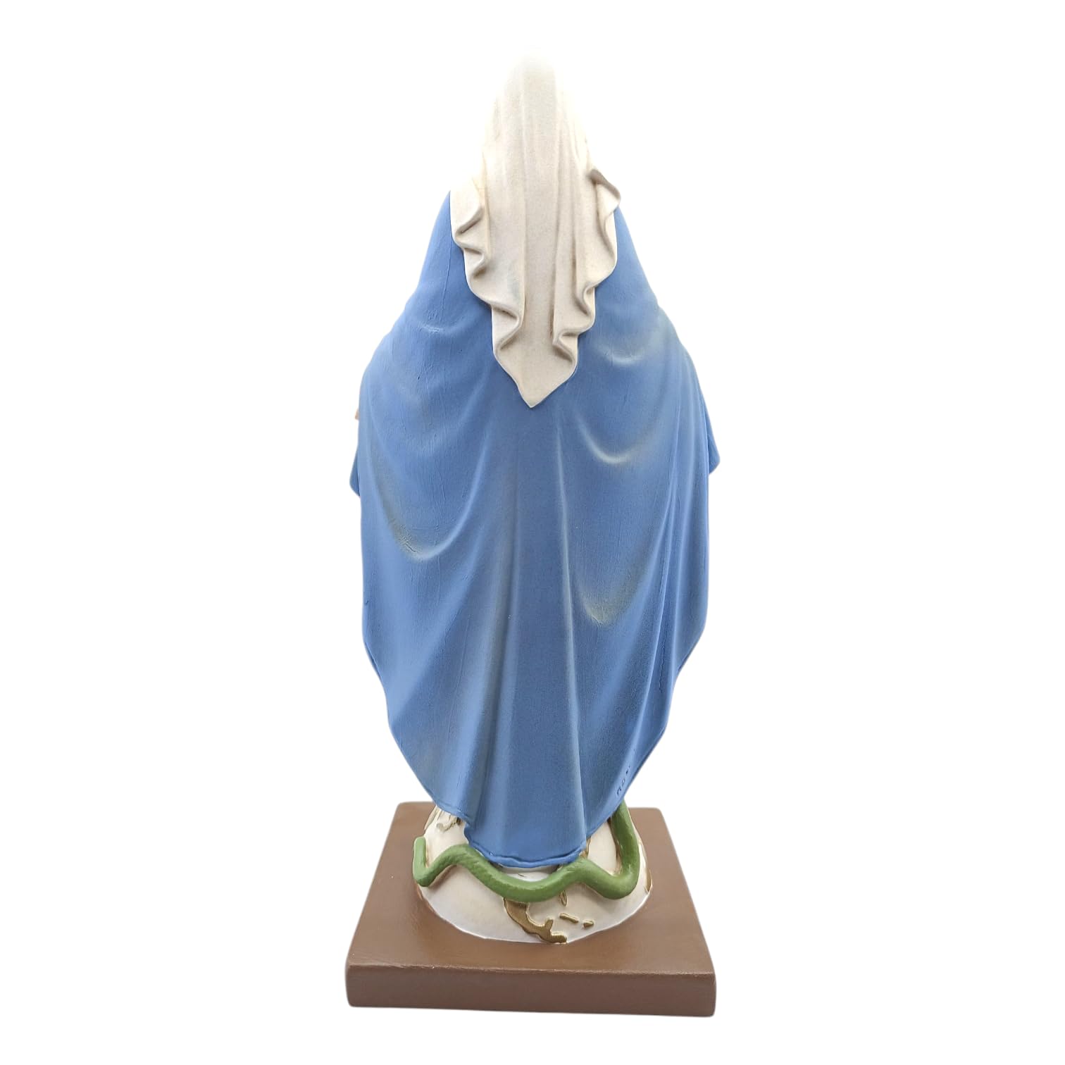 Generico Statua della Beata Vergine Miracolosa, 30 cm, Resina Dipinta a Mano, con Medaglie Argentate, Made in Italy