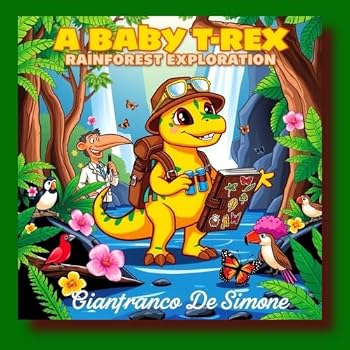 Paperback A Baby T-Rex's Rainforest Exploration. (Whimsical World: Kids' Coloring Book Collection.) Book