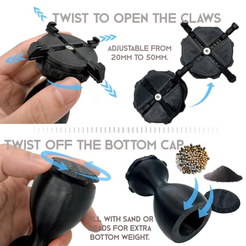 Mango para pintar miniaturas con rotación estable 360 y ajuste para peanas de 20-50mm 5