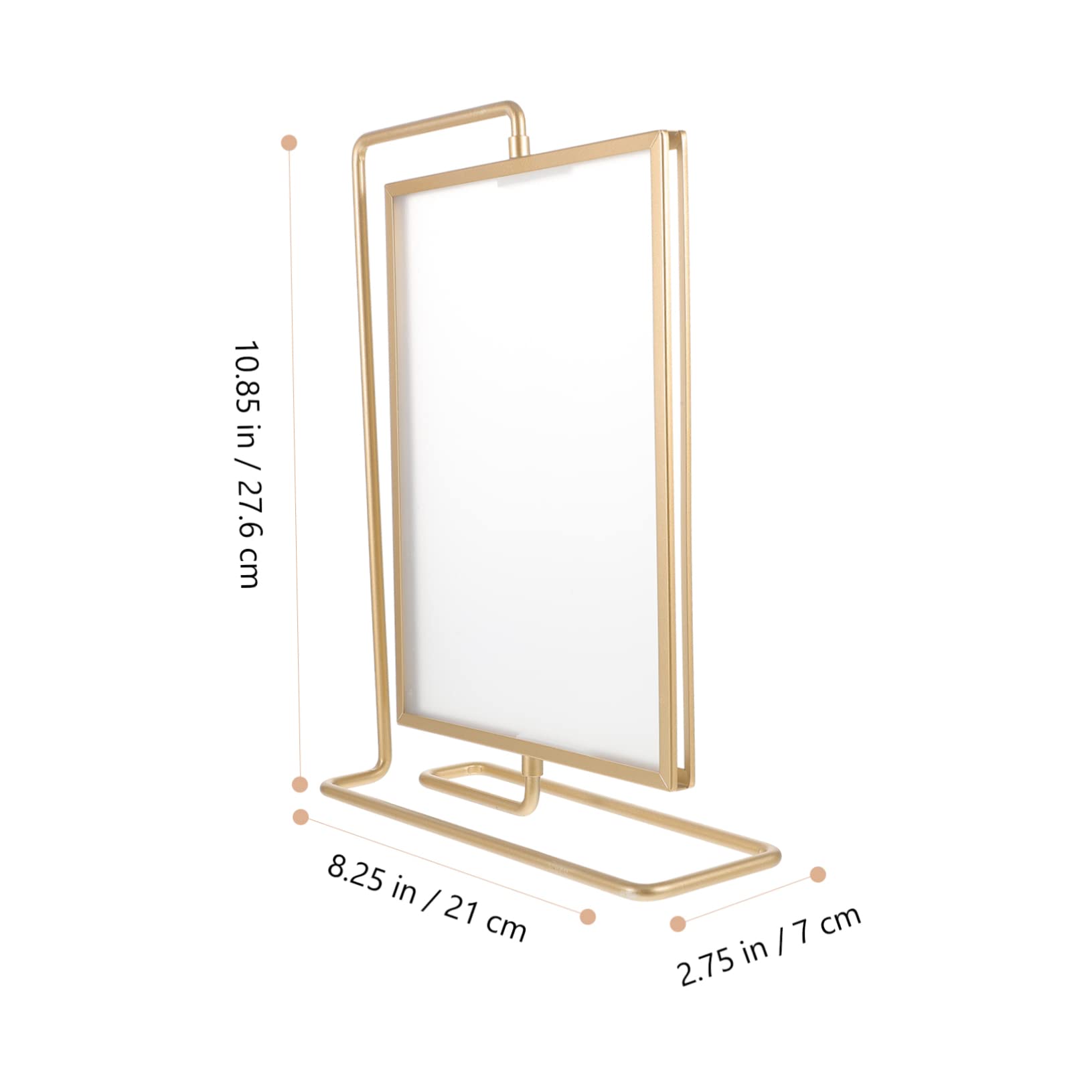 Garneck Cornice Portafoto Rotante Bifacciale in Metallo e Acrilico, Dorata, per Foto 6, 7 e 8 Pollici, Decorazione da Tavolo per Casa