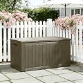 NBYSGO Oudoor Storage Deck Boxes Waterproof, Waterproof and UV Resistant Outdoor Storage Box Lockable Lid for Delivery Box, Indoor, Garden Tools, Pool Supplies, Patio (Grey, 110 Gallon)