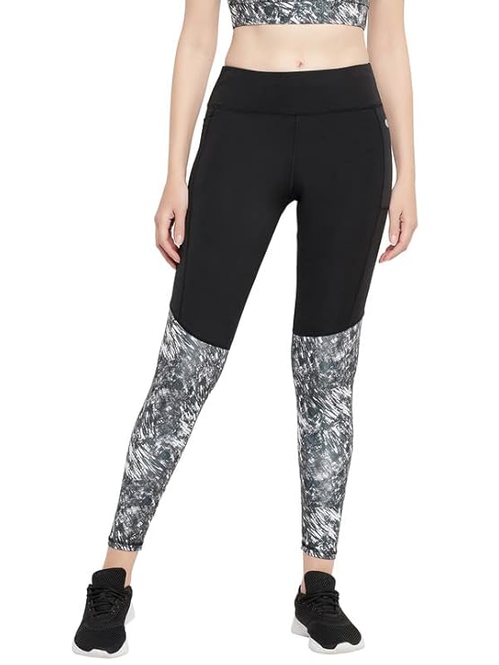 Clovia Womens Snug-Fit High-Rise Printed Active Tights at Rs. 399