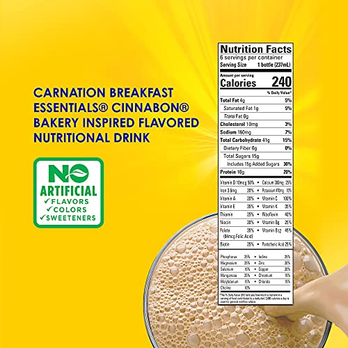Carnation Breakfast Essentials Cinnabon Nutritional Drink, 8 Fl Oz (Pack Of 6) #TOP4